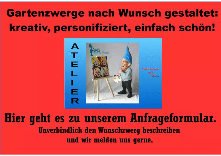 Indiviluelle Gartenzwerge Anfrageformular.
